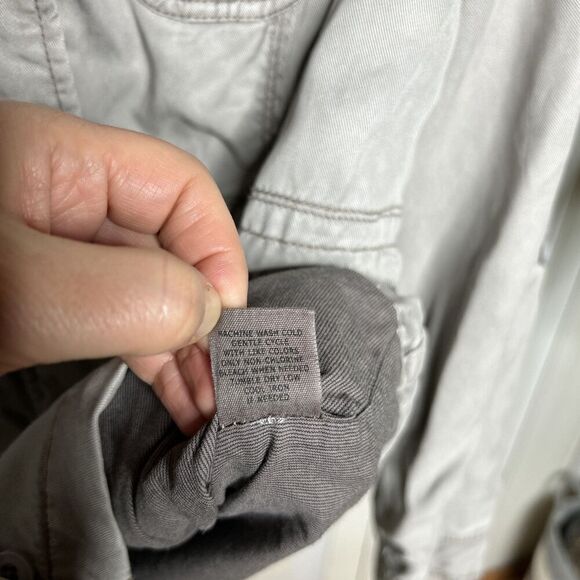 Marakech Anthropologie Utility Jacket Light Gray Army Size M - Picture 6 of 13